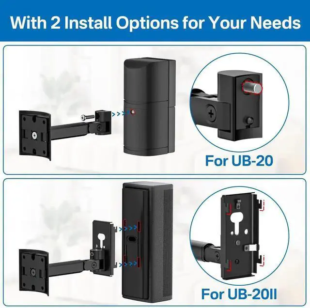 Alt view image 4 of 5 - Angle Adjustable Speaker Wall Mount for Bose Speaker Mount - Ceiling & Wall Speaker Mount for Bose UB-20 Series II, SoundTouch, CineMate, Lifestyle, Acoustimass, Cube Surround Speaker Bracket, 3 Pack