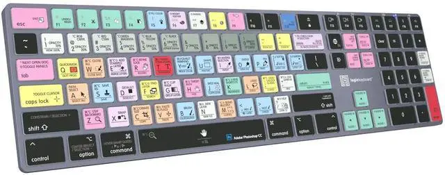 Alt view image 5 of 5 - Logickeyboard 'Titan' Wireless Backlit Designed for Adobe Photoshop CC p/n LKB-PHOTOCC-TM-US
