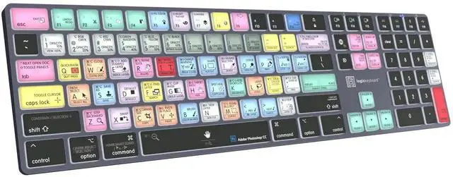 Alt view image 2 of 5 - Logickeyboard 'Titan' Wireless Backlit Designed for Adobe Photoshop CC p/n LKB-PHOTOCC-TM-US