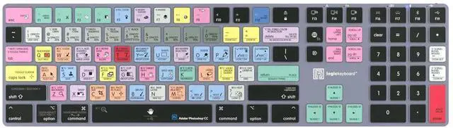 Alt view image 3 of 5 - Logickeyboard 'Titan' Wireless Backlit Designed for Adobe Photoshop CC p/n LKB-PHOTOCC-TM-US