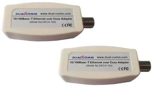 Main image of Ethernet Over Coax EOC Adapter Kit (DECA-100) - Twin Pack - by PAIRTEK