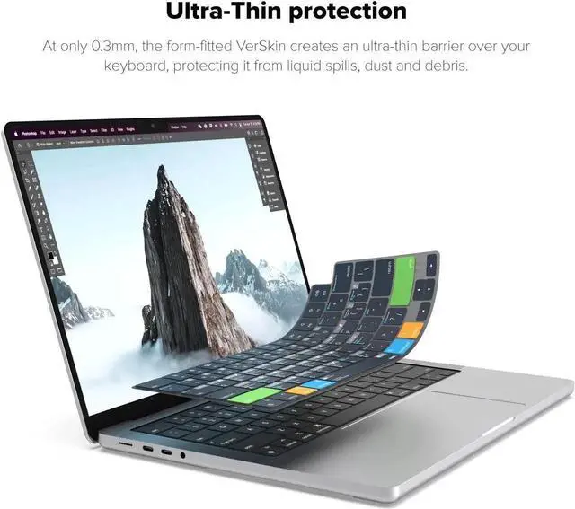 Alt view image 2 of 5 - JCPal Adobe Photoshop Shortcut Guide Keyboard Cover for Apple MacBook Pro 14 inch and MacBook Pro 16 inch (M1-M4 Models) and MacBook Air 13 inch and MacBook Air 15 inch (M2-M4 Models) (US-Layout)