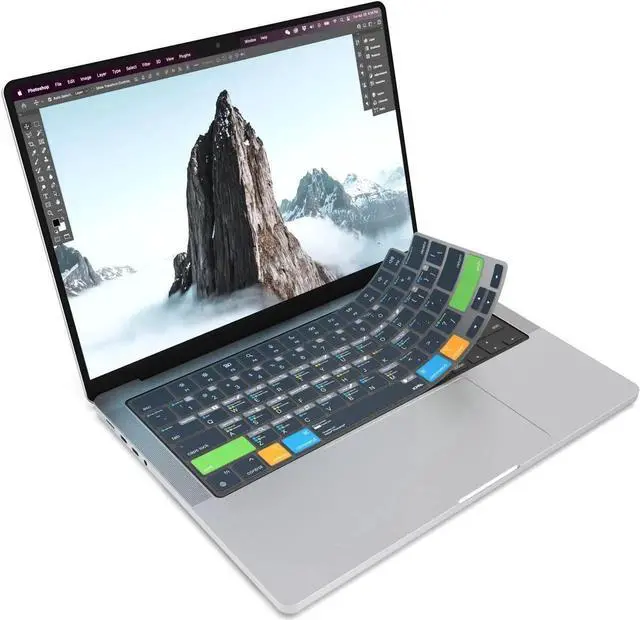 Main image of JCPal Adobe Photoshop Shortcut Guide Keyboard Cover for Apple MacBook Pro 14 inch and MacBook Pro 16 inch (M1-M4 Models) and MacBook Air 13 inch and MacBook Air 15 inch (M2-M4 Models) (US-Layout)