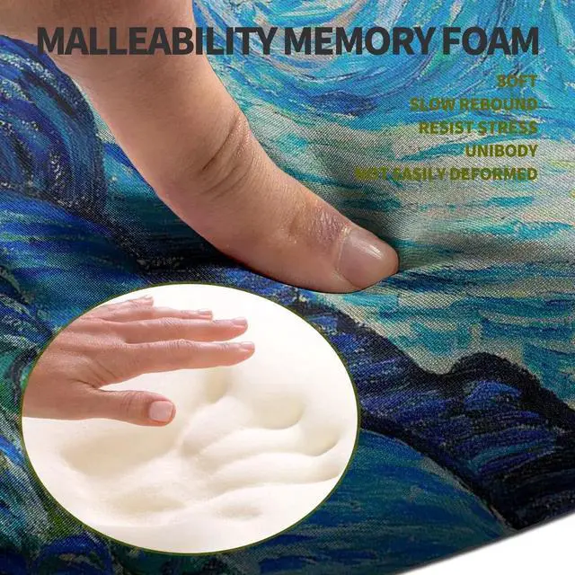 Alt view image 4 of 5 - Hokafenle Ergonomic Mouse Pad Wrist Support, Terraced Slope Carpal Tunnel Wrist Pad for Mouse with Unibody Memory Foam, Wrist Rest Pain Relief Mousepad (Starry Night, 11.8x7.9 in)