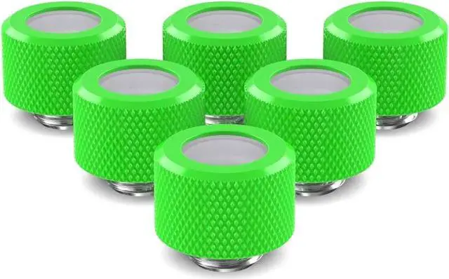Main image of PrimoChill 14mm OD Rigid SX Fitting - 6 Pack - UV Green