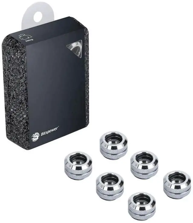 Main image of Bitspower G1/4" to Enhance Multi-Link Fitting for 12mm OD Rigid Tubing, Deluxe White, 6-Pack