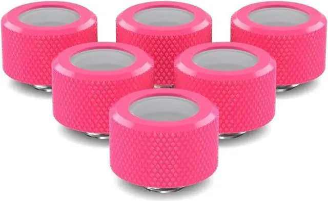Main image of PrimoChill 16mm OD Rigid SX Fitting - 6 Pack - UV Pink