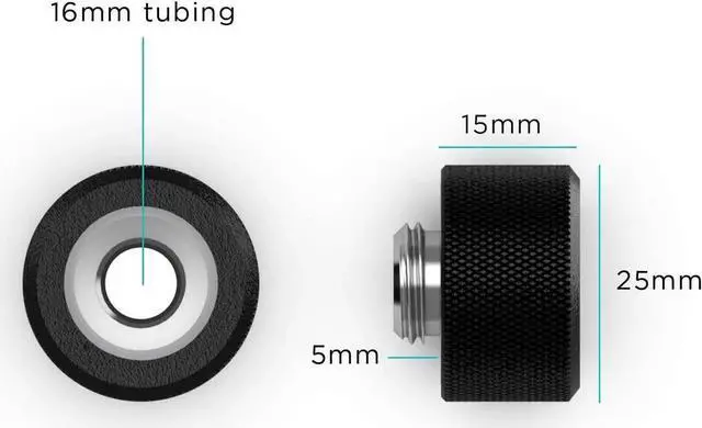 Alt view image 4 of 4 - PrimoChill 16mm OD Rigid SX Fitting - 6 Pack - UV Pink