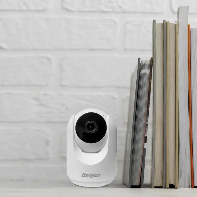 Alt view image 3 of 5 - Energizer Smart 1080p Indoor Pan & Tilt Wired Camera, Motion Tracking, Two-Way Conversation, Night Vision, Instant Notifications, Works with Google Home and Alexa, Night Vision, White