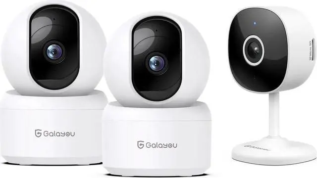 Main image of GALAYOU 2K Indoor Security Camera-2.4Ghz WiFi Camera for Pet/Dog/Nanny/Baby Monitoring, Compatible with Alexa/Google Home