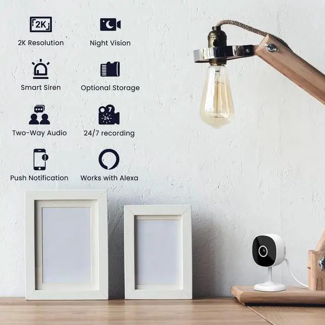 Alt view image 2 of 5 - GALAYOU 2K Indoor Security Camera-2.4Ghz WiFi Camera for Pet/Dog/Nanny/Baby Monitoring, Compatible with Alexa/Google Home