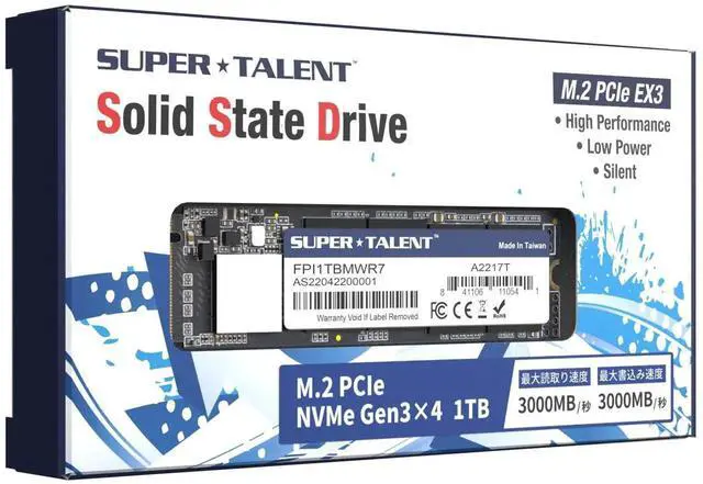 Alt view image 4 of 5 - Super Talent M.2 PCIe NVMe EX 1TB FPI1TBMWR7 PCIe Gen 3X4