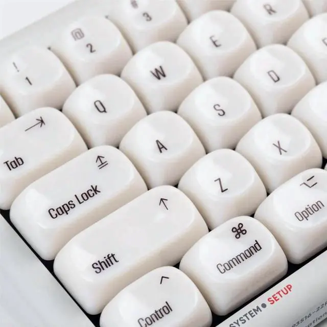 Alt view image 3 of 5 - COOMICKEY 140 Keys White PBT Keycaps MOA Profile Keycap Set Minimalist White Mac Style Custom Cute Ceramic Keycaps for MX Switches Mechanical Keyboard