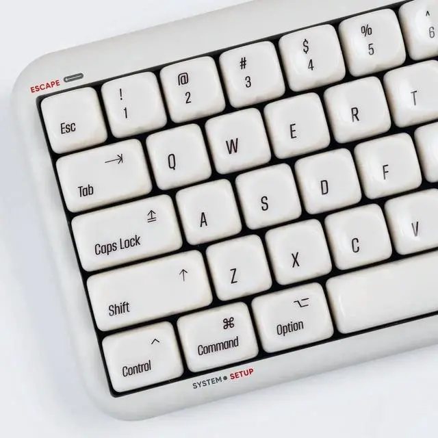 Alt view image 5 of 5 - COOMICKEY 140 Keys White PBT Keycaps MOA Profile Keycap Set Minimalist White Mac Style Custom Cute Ceramic Keycaps for MX Switches Mechanical Keyboard