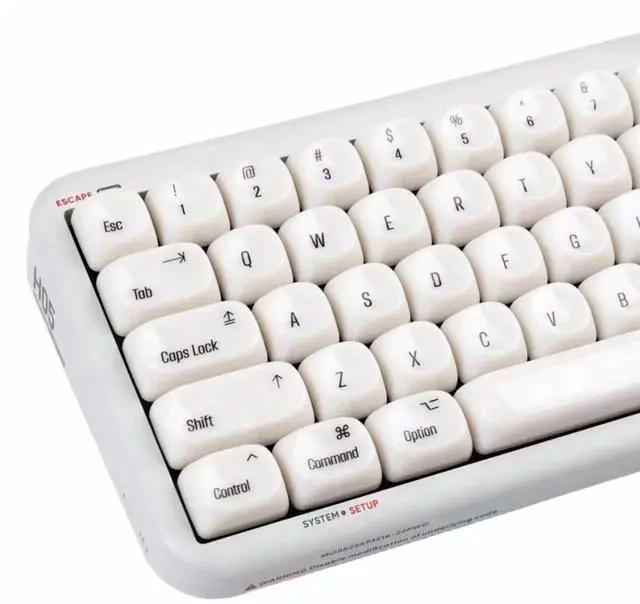 Main image of COOMICKEY 140 Keys White PBT Keycaps MOA Profile Keycap Set Minimalist White Mac Style Custom Cute Ceramic Keycaps for MX Switches Mechanical Keyboard