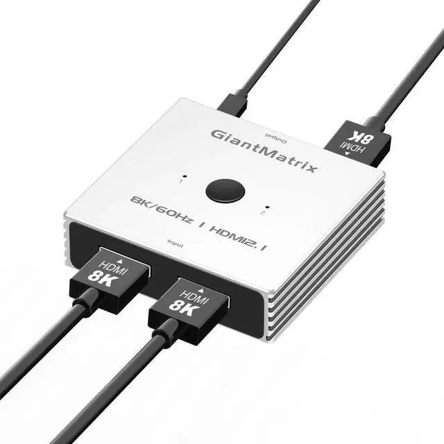 Main image of HDMI Switch 4K 120Hz 2 in 1 Out 2 Port Switch 1 Monitors 2 Computers Hdmi 4K 144Hz KVM Switch Monitor HDMI 8K 60Hz