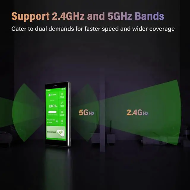 Alt view image 2 of 4 - GlocalMe G4 Pro 4G LTE Mobile Hotspot Device with 10GB US/CA/MX Data 30 Days, Portable WiFi Hotspot for Travel, 5 Touch Screen LCD Display, Dual Band High Speed Hotspot Device, SIMFREE, Pocket WiFi