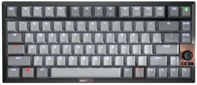 Main image of Cherry KW 300 MX Black Mechanical Keyboard | Compact hot-swappable | Sound-Proofed housing | Multi Connection | MX2A Silent Red Switches