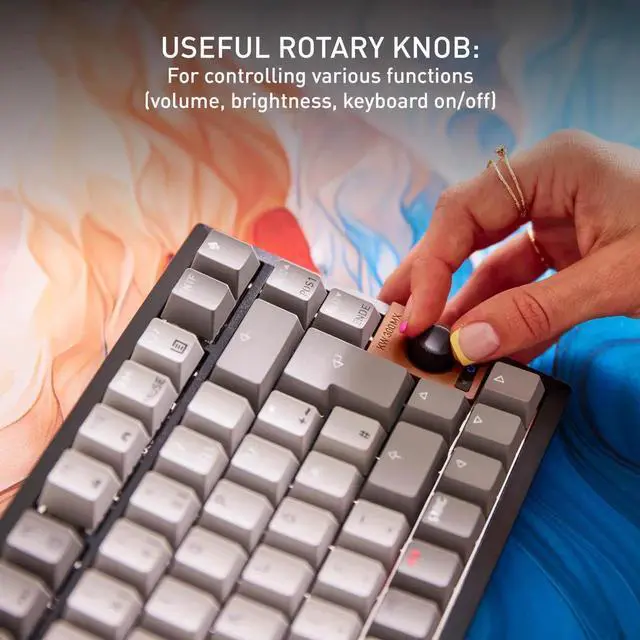 Alt view image 5 of 5 - Cherry KW 300 MX Black Mechanical Keyboard | Compact hot-swappable | Sound-Proofed housing | Multi Connection | MX2A Silent Red Switches