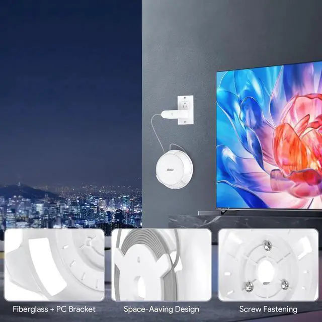 Alt view image 4 of 5 - XLTTYWL Deco WiFi 7 Wall Mount Kit, Deco BE23/BE25/BE3600/BE5000 Router Mount Bracket Optimize Space&Cable Management for TP Decos 7 Dual-Band WiFi 7 Mesh Wi-Fi System (White, 4 Pack)