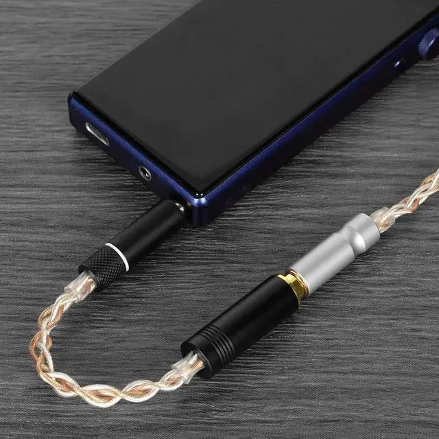 Alt view image 2 of 5 - Geekria 2.5mm Balanced Male to 4.4mm Balanced Female Headphones Adapter, Copper and Silverplated Upgrade Cable Conversion Audio Dongle Cable (0.5ft)