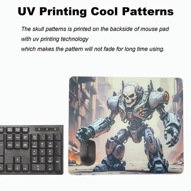 Main image of Fsocpen Skull Glass Pad Gaming Mouse Pad with Anti-Slip Rubber Base Smooth,Special Surface with Improved Precision Speed,Waterproof Easy to CleanDurable Surface for High-Speed Gaming(13.8 × 11.8)