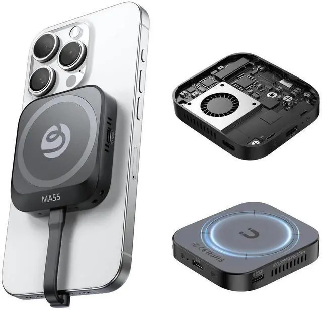 Main image of Ulanzi MA55 Magnetic SSD Enclosure M.2 NVMe with Magsafe, USB 3.2 Gen 2 Type-C (10 Gbps), Aluminum Key Solid State Drive Case External Enclosure for SSDs 2230/2242, iPhone 15 16 17 Series