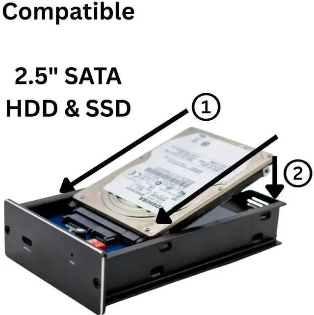 Alt view image 2 of 5 - CineRAID CR-H218 USB 3.1 Gen 2 10GB/s Dual-Bay RAID Enclosure Portable 2.5" SATA SSD/HDD Case with RAID 0/1/JBOD/Normal, Bus-Powered, Compatible with Win/macOS/Linux - USAP Support