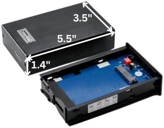 Alt view image 5 of 5 - CineRAID CR-H218 USB 3.1 Gen 2 10GB/s Dual-Bay RAID Enclosure Portable 2.5" SATA SSD/HDD Case with RAID 0/1/JBOD/Normal, Bus-Powered, Compatible with Win/macOS/Linux - USAP Support