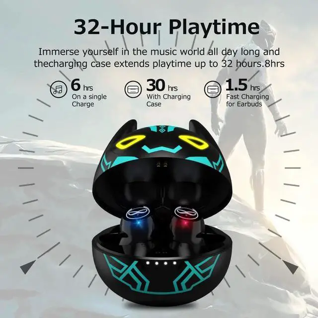 Alt view image 3 of 5 - Kids Wireless Earbuds Bluetooth in-Ear Headphones with Microphone Comfort Lightweight Earphone with Noise Cancellation Bluetooth 5.0 in-Ear-Headset Touch Control 32 Hrs Playtime for iPhone/Android