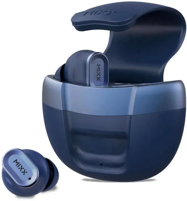 Main image of MIXX StreamBuds Solo 1 True Wireless Earbuds Bluetooth 5.1 with 18 Hour Total Playtime, Quick Charge, Touch Controls, Built-in Mic, Custom Fit Ear Cushions, Voice Assistant Compatible - Blue