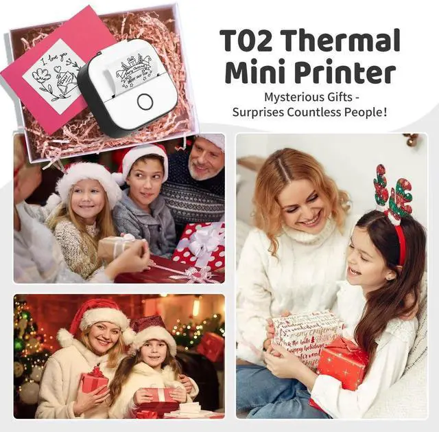 Alt view image 5 of 5 - Ponek Mini Sticker Printer - T02 Mini Printer Sticker Maker, Print Pod Sticker Maker Machine with 3-Roll Paper, Thermal Portable Sticky Note Maker for Journal, Photos, Notes, Diagrams