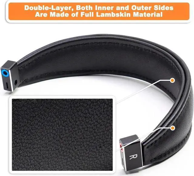 Alt view image 4 of 5 - Voarmaks True Lambskin Leather Head Pad Aluminum Alloy Removable Headband Steel Beam Compatible with Grado SR60e SR60i SR80e SR80i SR125e SR225e SR325e SR325i RS GH 1 2 3 4 Alessandro MS-1/2 PS GS