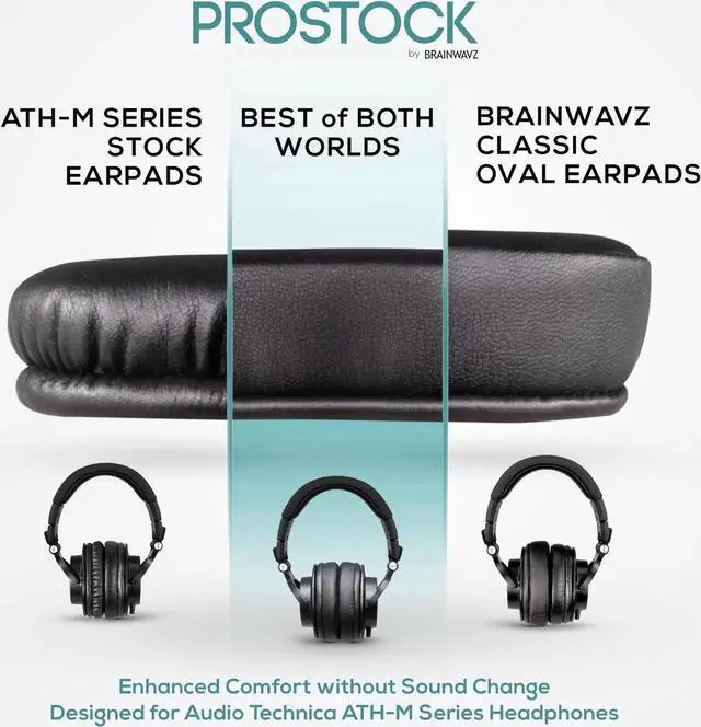 Alt view image 5 of 5 - Brainwavz ProStock ATH M50X Upgraded Earpads, Improves Comfort & Style Without Changing The Sound - Ear Pad Designed for ATH-M50X M50BTX M20X M30X M40X Headphones, Vegan Leather (Dark Red)