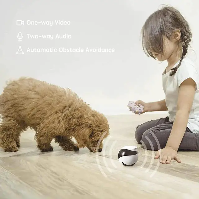 Alt view image 6 of 7 - SE FamilyBot Home Camera Robot: 1080P Movable Pet Camera Indoor, Battery-Operated, Auto-Recharge, Night Vision, 2-Way Talk, Local Storage, APP Control