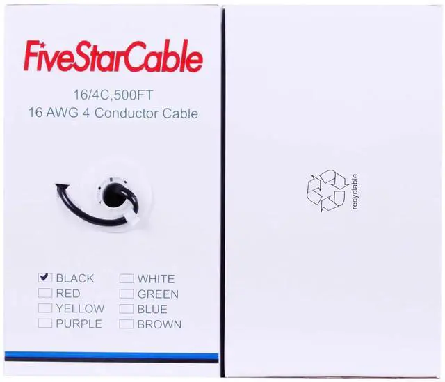Alt view image 2 of 4 - 16/4 500 Ft. 4 Conductors Audio Speaker Lightning Installation High-Power Home Wiring Cable Wire (Black, 16-4 500ft)