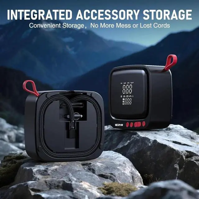 Alt view image 6 of 6 - Tire Inflator Portable Air Compressor, 180 PSI Cordless Air Pump for Car Tires with Dual Digital Pressure Gauge & Auto Shut-Off, Portable Tire Pump for Car, Motorcycle, Bicycle, Ball and More