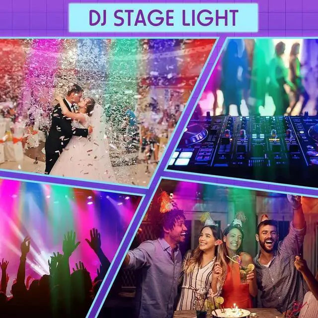 Alt view image 5 of 5 - 3 Pack LED Par Lights DJ Stage Light 7 Channel Par Lighting for Stage with Remote Control and DMX Control Sound Activated Uplights Party Lights for Christmas Music Party Disco Wedding (36 LED)