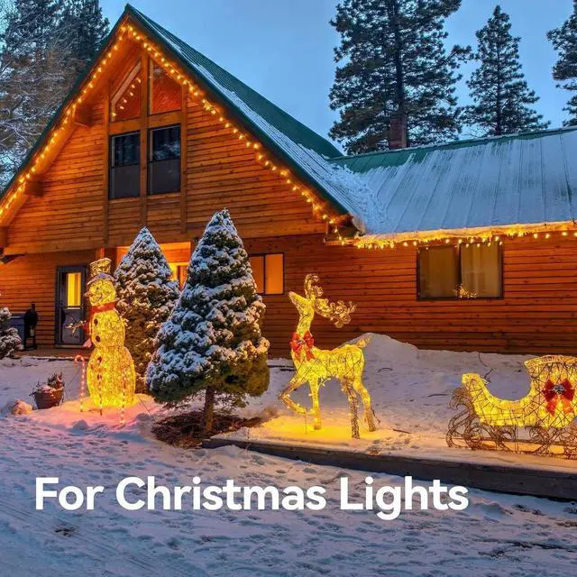 Alt view image 4 of 7 - 42FT Outdoor Extension Cord with Multiple Outlets, 1 To 3 Splitter Total 42FT(Max Length 30FT From End End), 16/3 SJTW Split for Halloween And Christmas Decoration, ETL Listed