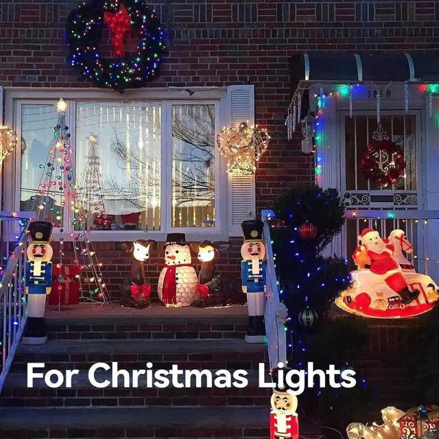 Alt view image 5 of 7 - 42FT Outdoor Extension Cord with Multiple Outlets, 1 To 3 Splitter Total 42FT(Max Length 30FT From End End), 16/3 SJTW Split for Halloween And Christmas Decoration, ETL Listed