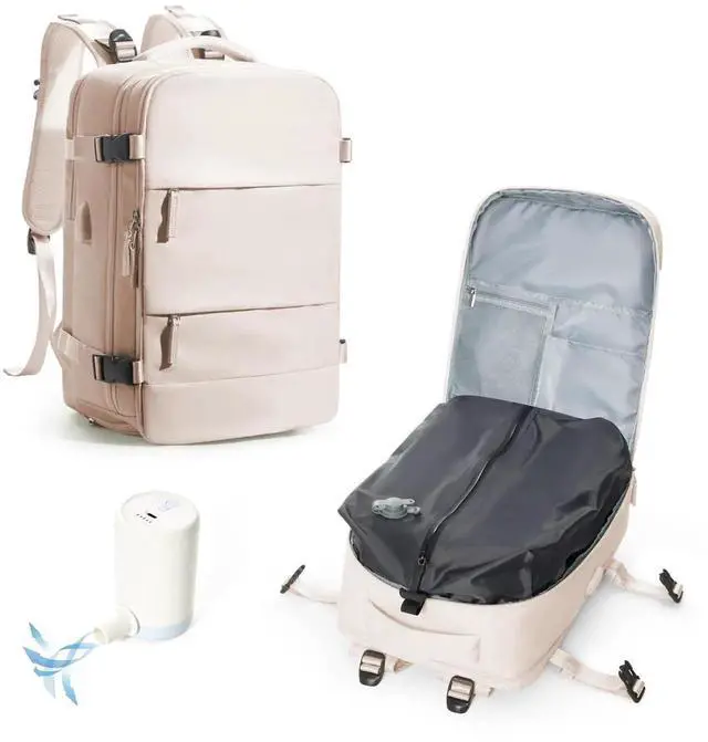 Main image of VENATIN Vacuum Backpack Travel with Pump,Flight Approved 18x14x8 inches Personal Item Travel Bag Travel Backpack with Vacuum System,Flight Approved 18x14x8 inches Laptop Bag,off-white