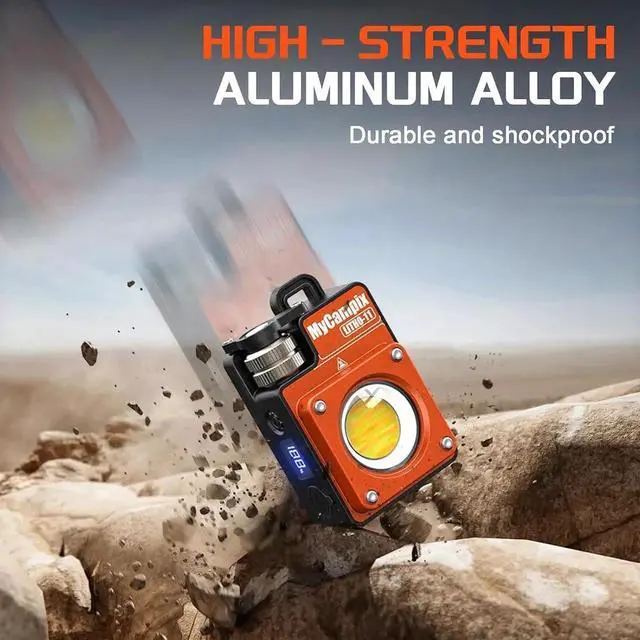 Alt view image 7 of 7 - MyCompix Portable Camping Light, 3500LM Adjustable LED Camping Lantern Rechargeable with 2.5-15H Runtime&Screen, Alloy Waterproof Flashlight for Power Outages, Emergency, Hurricane(2-Pack Orange)