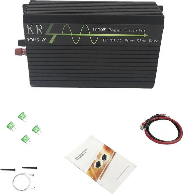 Alt view image 6 of 7 - 1000W Pure Sine Wave Power Inverter 12V DC to 110V 120V AC 60HZ with USB Port for Car/RV Home Solar System