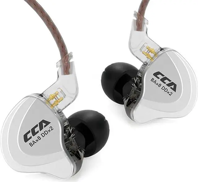 Main image of C10 in Ear Monitor Headphone 10 Hybrid Drivers Wired Earbud 4BA 1DD HiFi IEM Earphones Stereo Noise Isolating Earphone with Detachable Cable for Musicians Singers Audiophiles (Black, Without Mic)