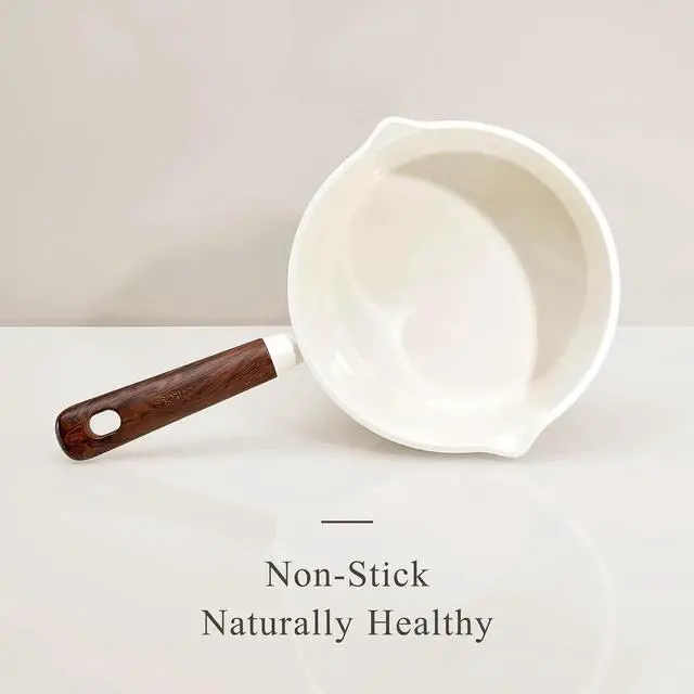 Alt view image 6 of 6 - 2QT & 3QT Sauce Pan Sets with Lid & Ladle Ceramic Nonstick Pot Set Non Toxic Saucepan Small Kitchen Cooking Pots, Easy to Clean, Induction Comptable, PFAS PTFE Free