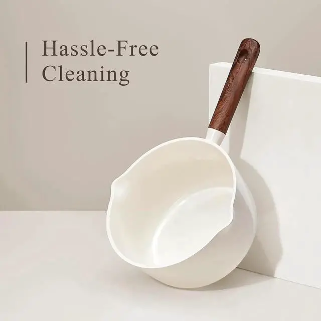 Alt view image 4 of 6 - 2QT & 3QT Sauce Pan Sets with Lid & Ladle Ceramic Nonstick Pot Set Non Toxic Saucepan Small Kitchen Cooking Pots, Easy to Clean, Induction Comptable, PFAS PTFE Free