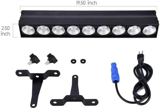 Alt view image 6 of 6 - DJ Light Bar, 9-LED Stage Light Bar Cob Led RGBW Quad Colors DMX Pixel Control Metal Body for DJ Stage Lighting Club Party