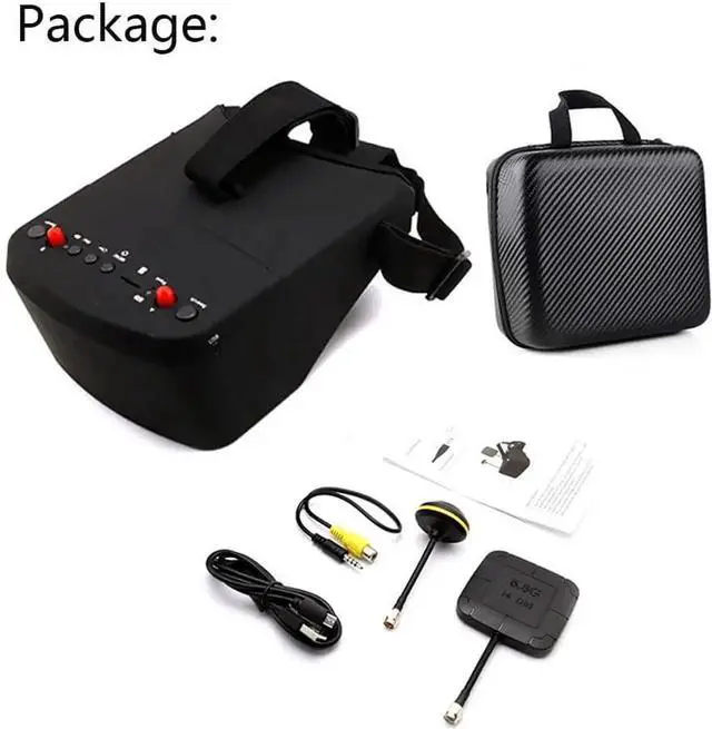 Alt view image 4 of 6 - EV800D FPV Goggles with DVR 5.8G 40CH 5 Inch 800x480 Build in Antenna Battery for Analog FPV Camera and Transmitter FPV Drone RC Car