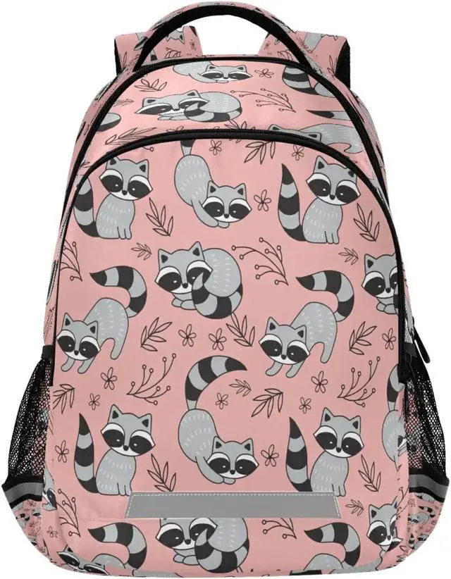 Alt view image 5 of 5 - Vozoza Cute Racoon Backpack for Girls Kids Boys School Bookbags,Student Laptop Backpack Carrying Bag Casual Lightweight Travel Sports Day Packs