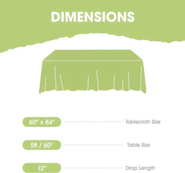 Alt view image 3 of 6 - Rectangle Table Cloth 60" x 84" Durable Polyester Tablecloth Offers Reusable & Washable Protection, Ideal for Outdoor Party, Picnic, Wedding, Banquet and Birthday, 9 Pack, White